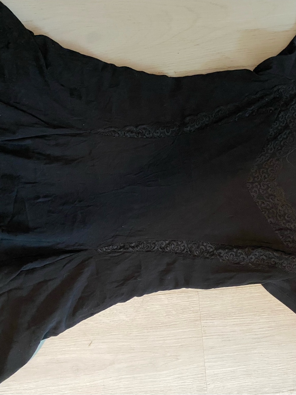 Free People Black Lace-Trim Midi Dress